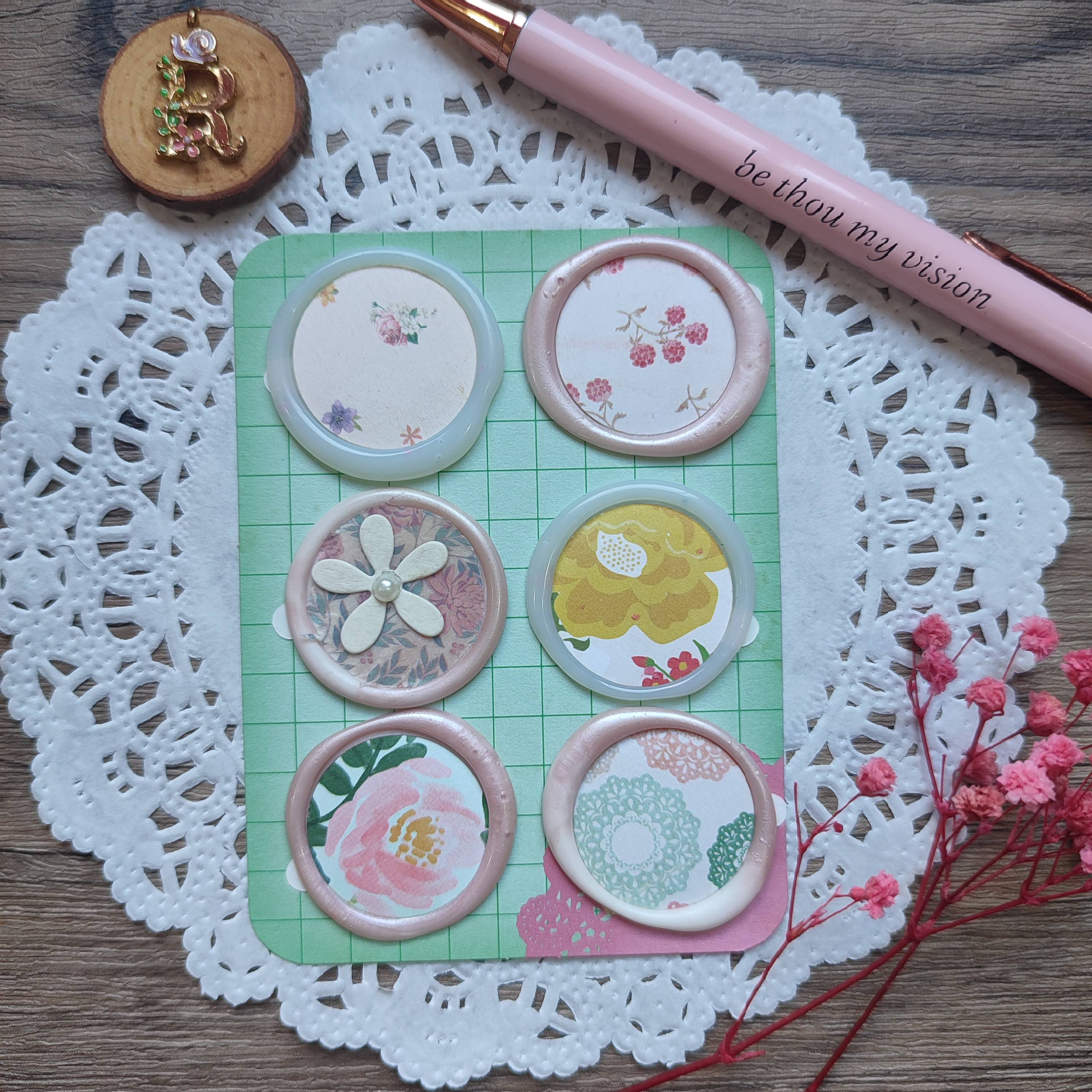 Pre-made Wax Seals with Pattern Paper Set 1