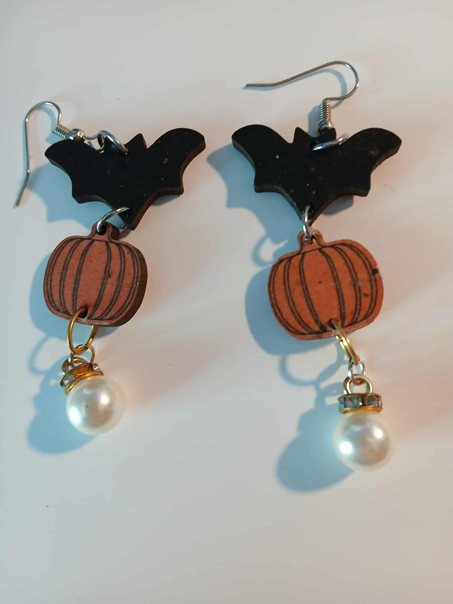 Pumpkin & Bat Earring