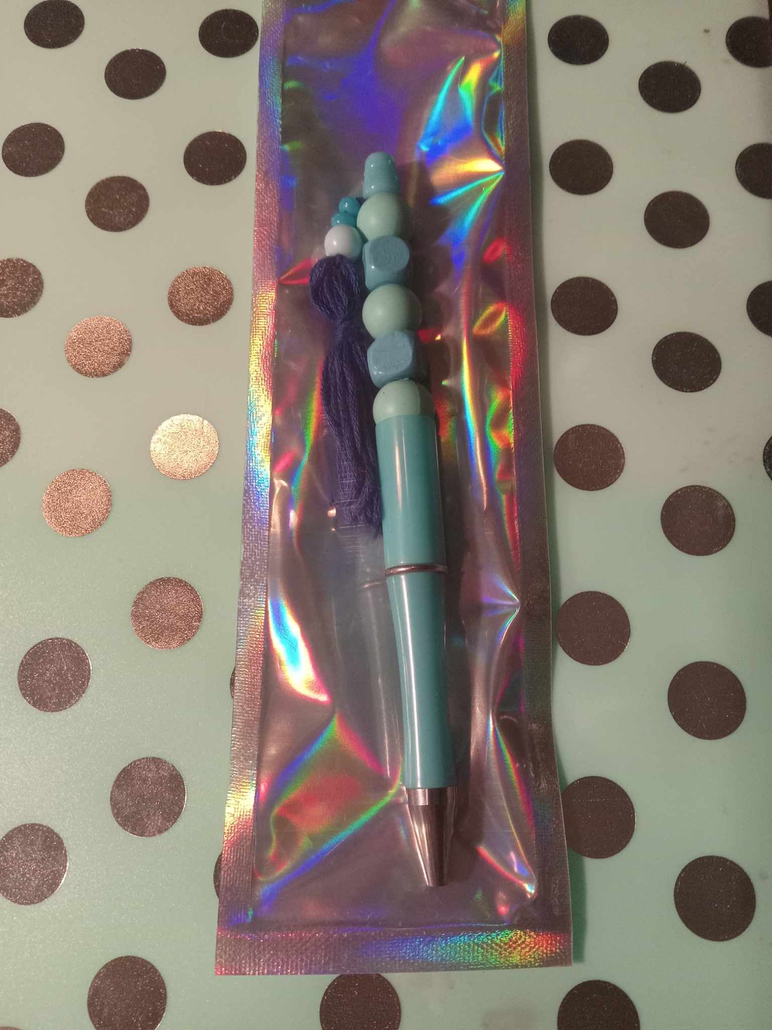 Solid Blue Beadable Pen