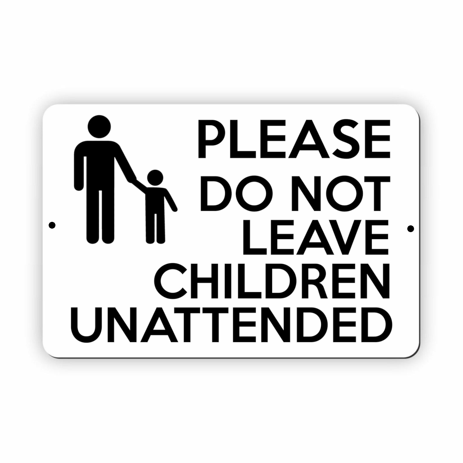 UV375 PLEASE DO NOT LEAVE CHILDREN UNATTENDED Aluminium Composite Plaque Sign