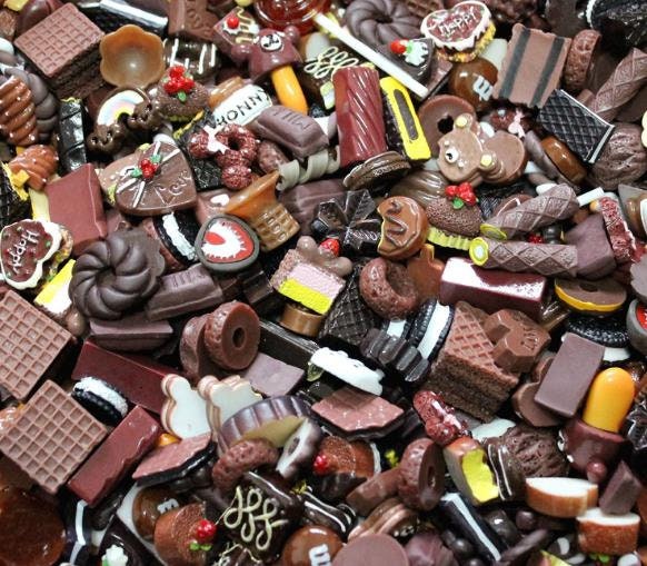 Chocolate Mixed Candy Resin Sweets Fake Flatback Food Dolls House Charms Cabochon Choose Amount