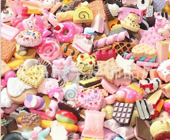 Cakes & Cookies Mixed Candy Resin Sweets Fake Flatback Food Dolls House Charms Cabochon Choose Amoun