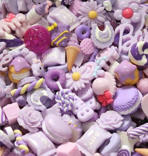 Purple Mixed Candy Resin Sweets Fake Flatback Food Dolls House Charms Cabochon Choose Amount
