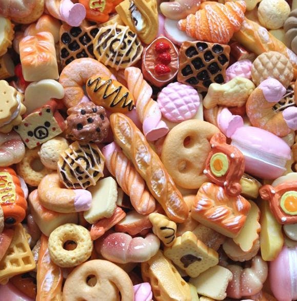 Bread & Cakes Mixed Candy Resin Sweets Fake Flatback Food Dolls House Charms Cabochon Choose Amount