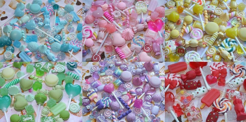 Mixed Candy Resin & Clay Lollipop Sweets Fake Flatback Food Charms Cabochon DIY Choose Colour