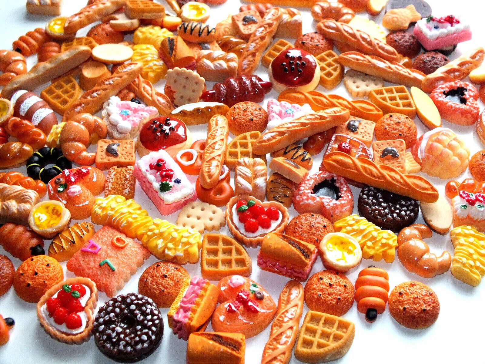 Mixed Resin Sweets Fake Play Time Food Flatback 3D Dolls House Bread & Cakes DIY