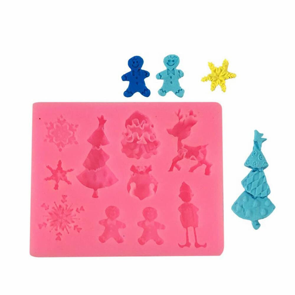 Food Grade Elf Gingerbread Silicone Mold Soap Candle Fondant Baking Chocolate