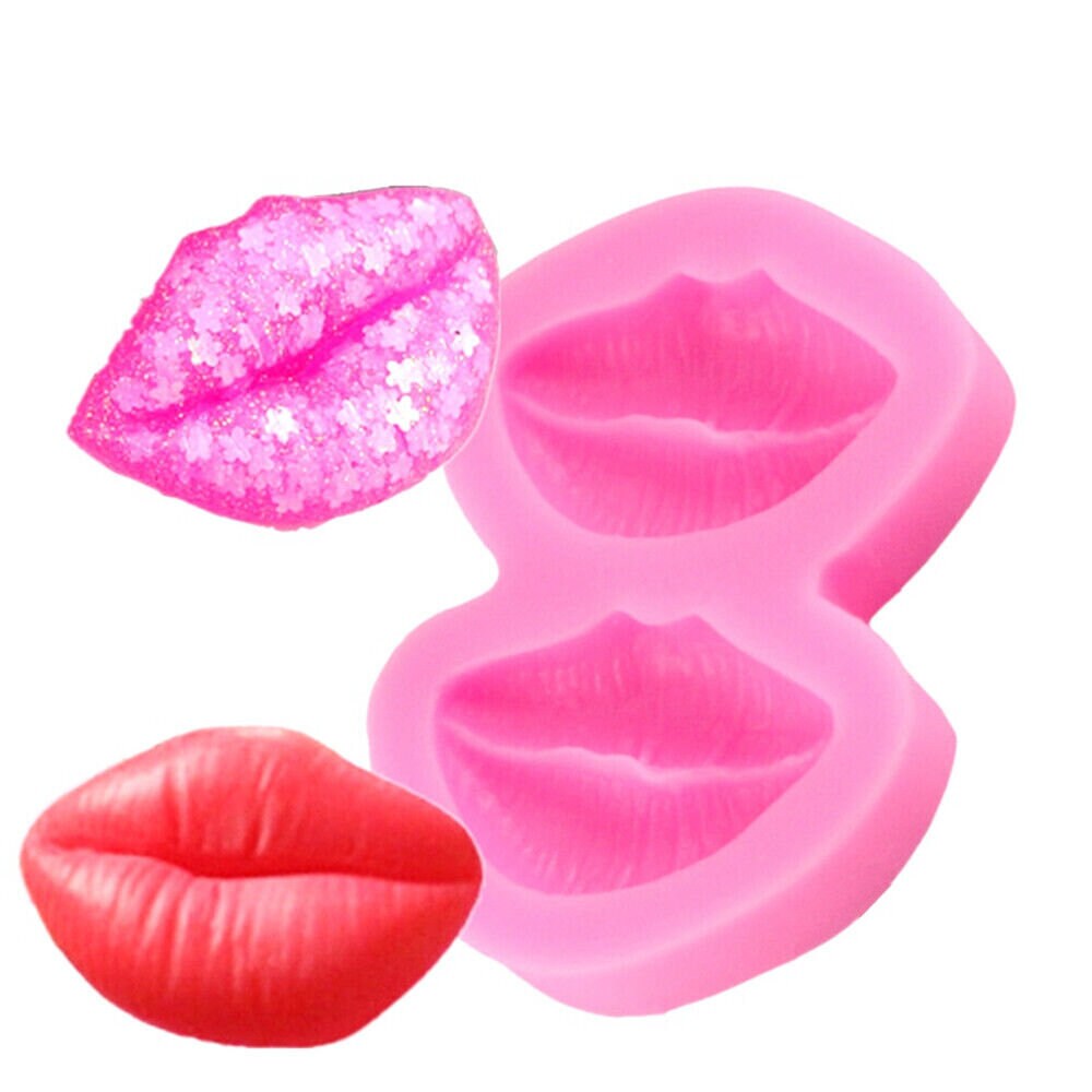 Food Grade Sexy Lips Silicone Molds Soap Candle Fondant Baking Chocolate DIY