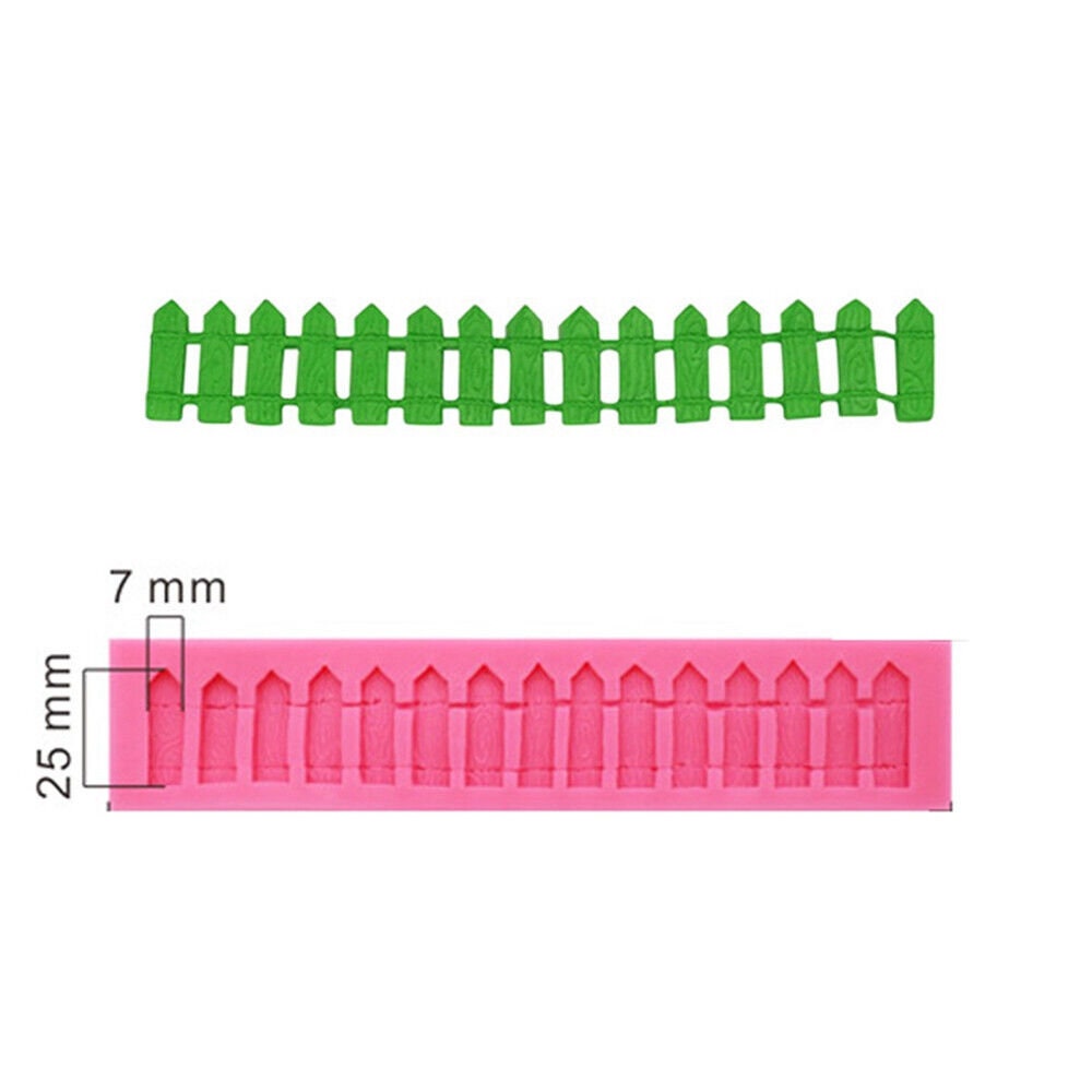 Food Grade Fence Fairy Garden Silicone Mold Soap Candle Fondant Baking Chocolate