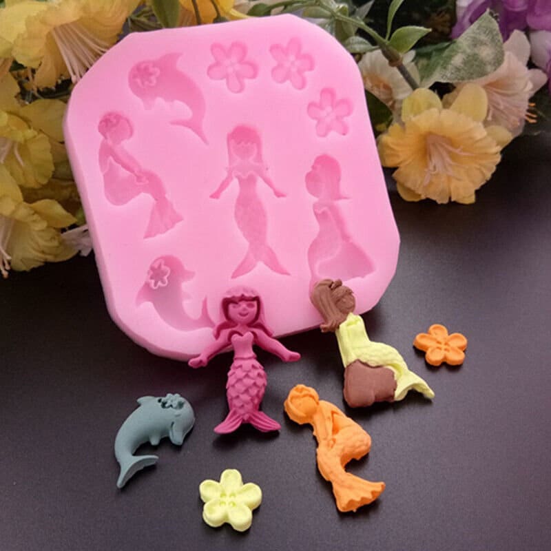 Food Grade Mermaid Island Silicone Mold Soap Candle Fondant Baking Chocolate