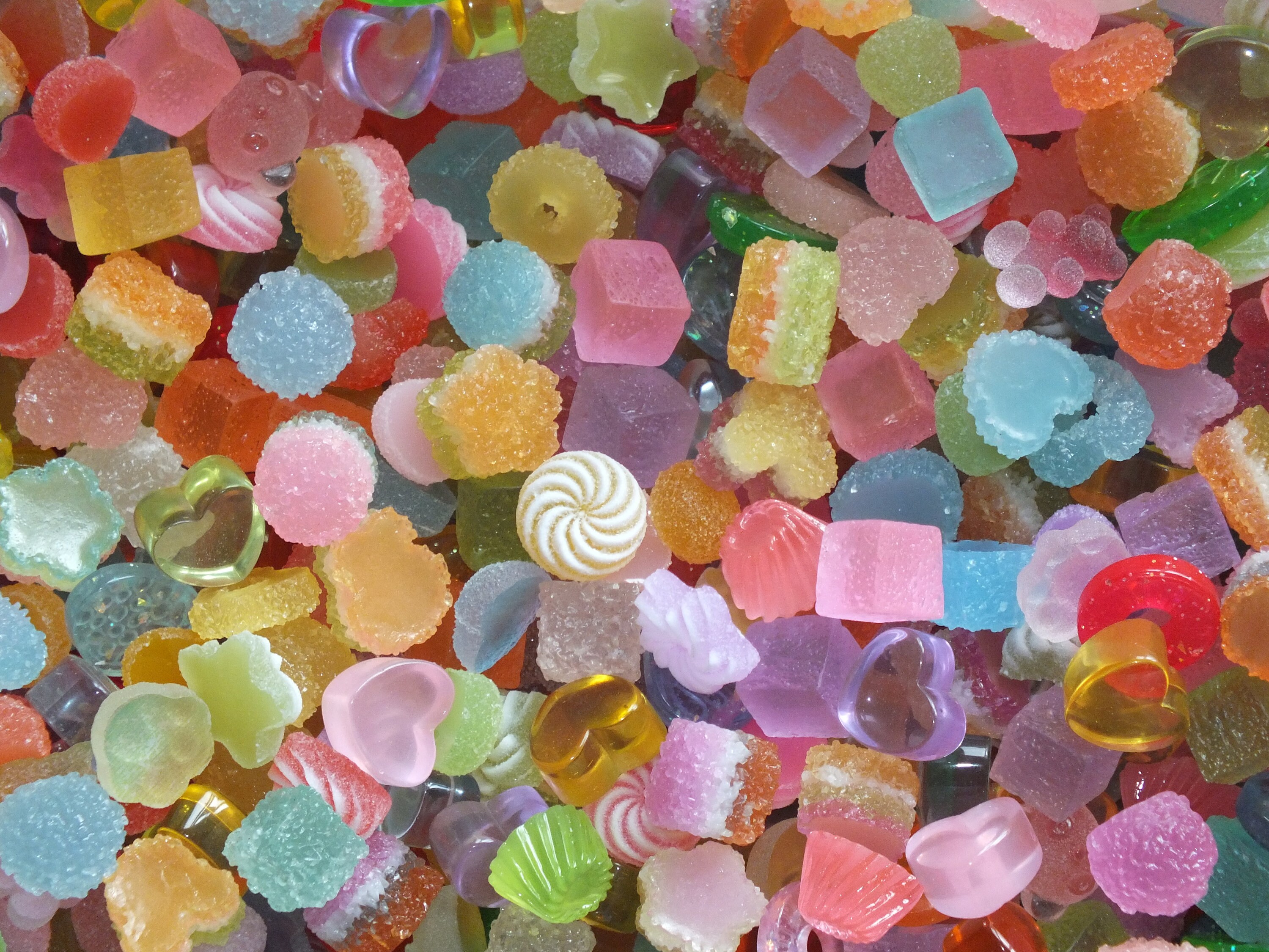 SO REALISTIC Fake Prop Sugar Coated Jelly Tots Cubes Dolls Food Mixed Candy Resin Flatback 3D Sweets