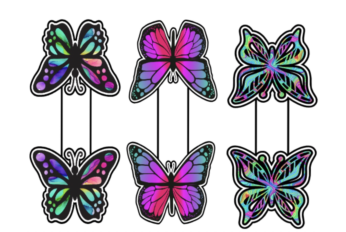 Butterflies set of 3 magnetic bookmarks