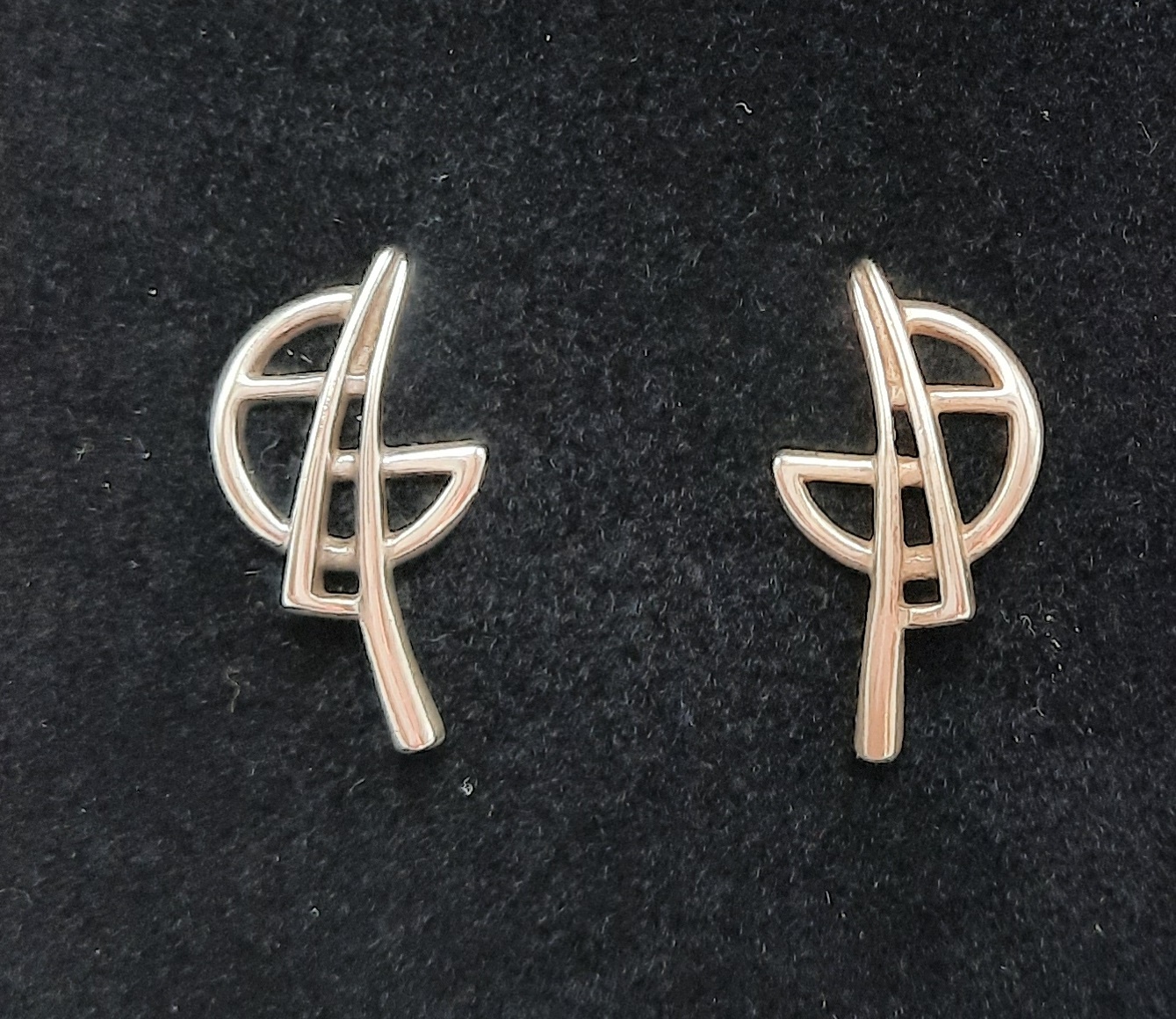 Stylish Sterling Silver Ear Studs by Carrick