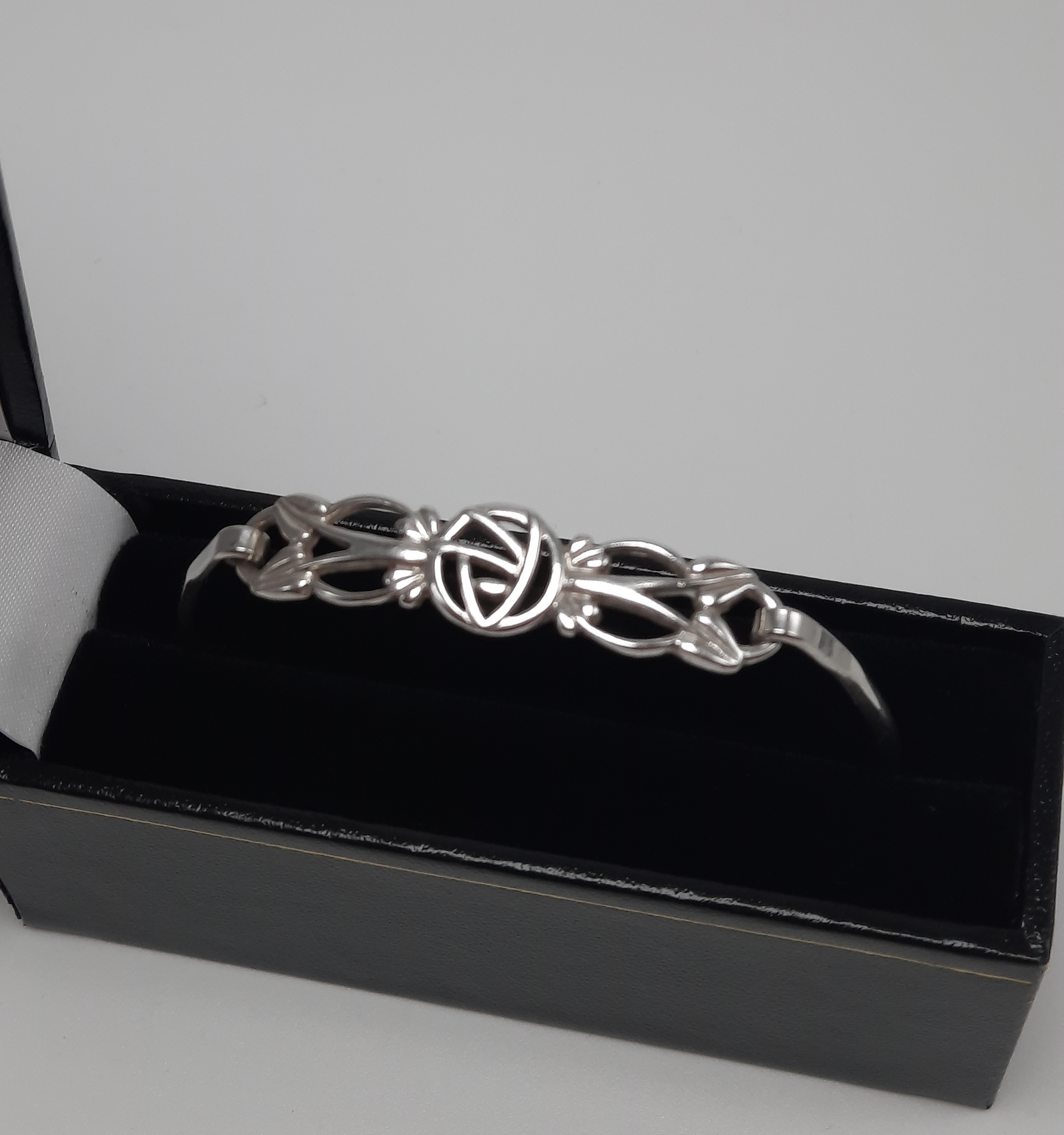 Sterling Silver Rennie Mackintosh Inspired Bangle by Carrick