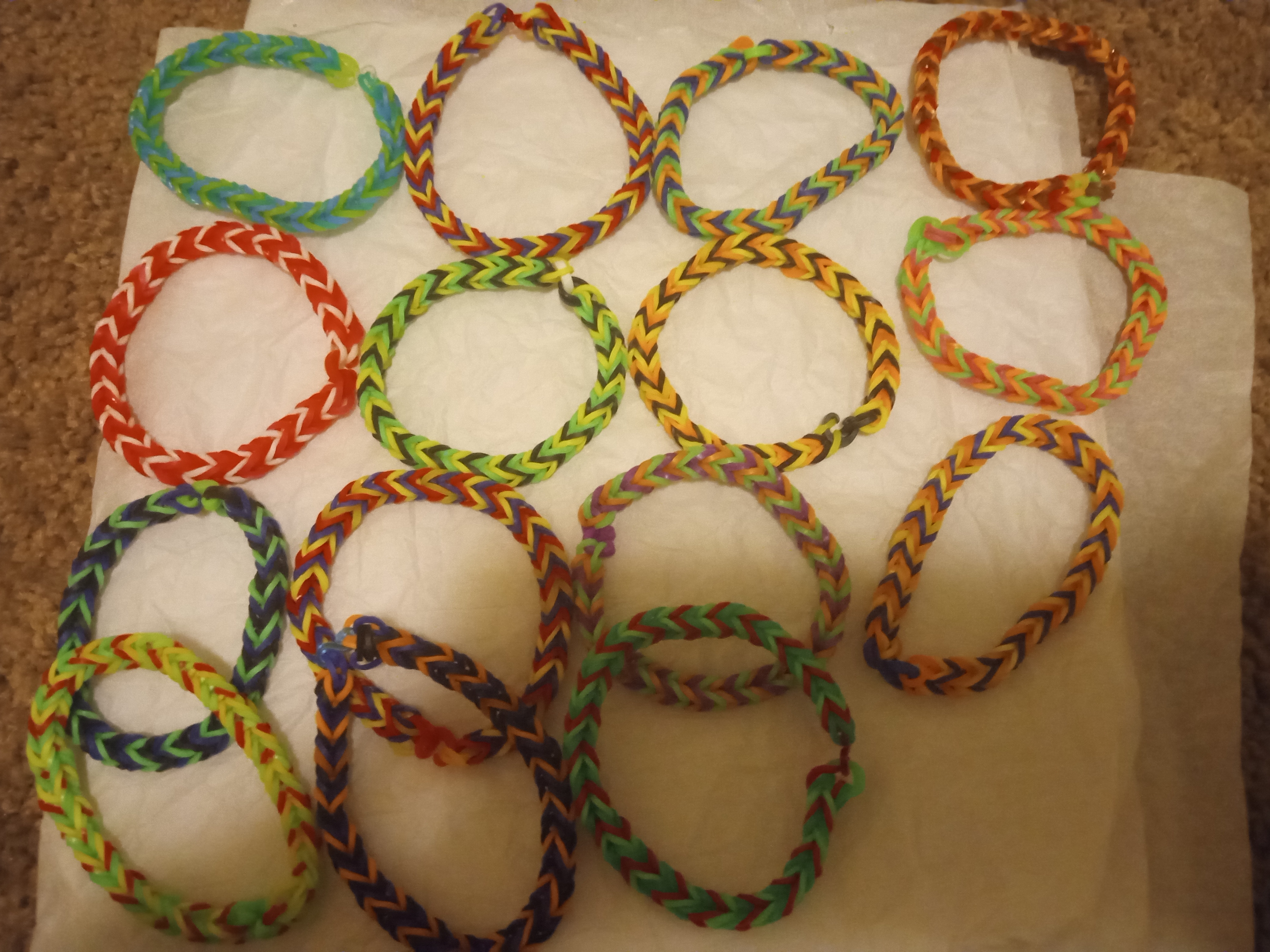 Loom band bracelets