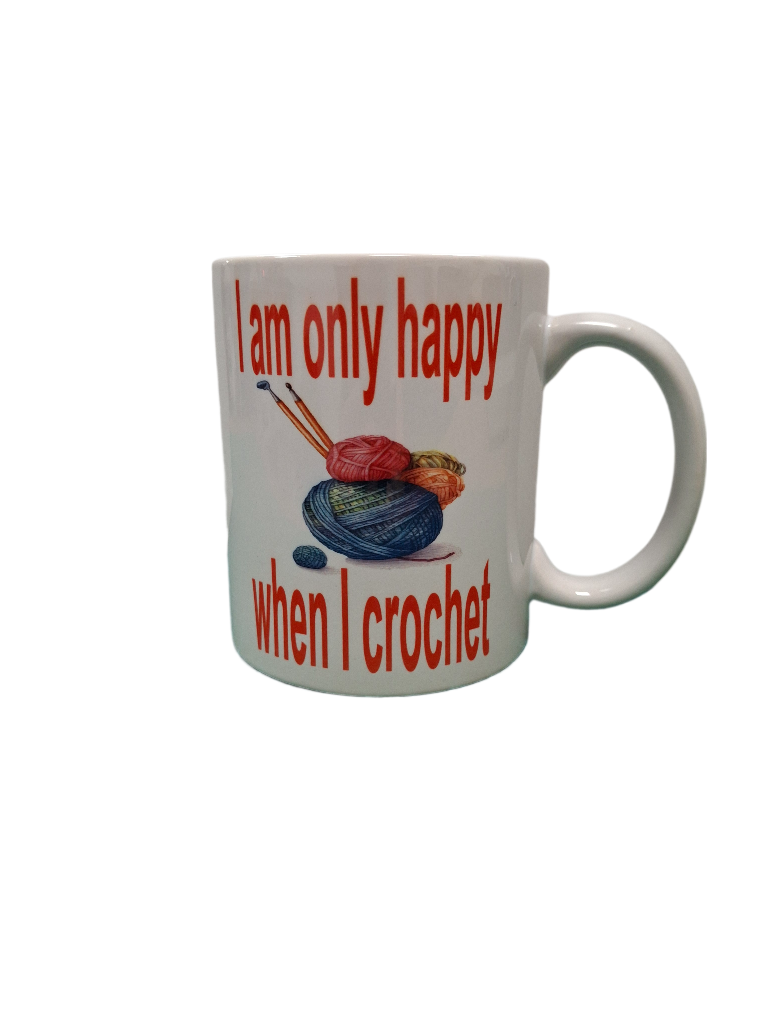 Custom Printed Happy Crochet 11oz Ceramic Coffee Mug/Tea Cup