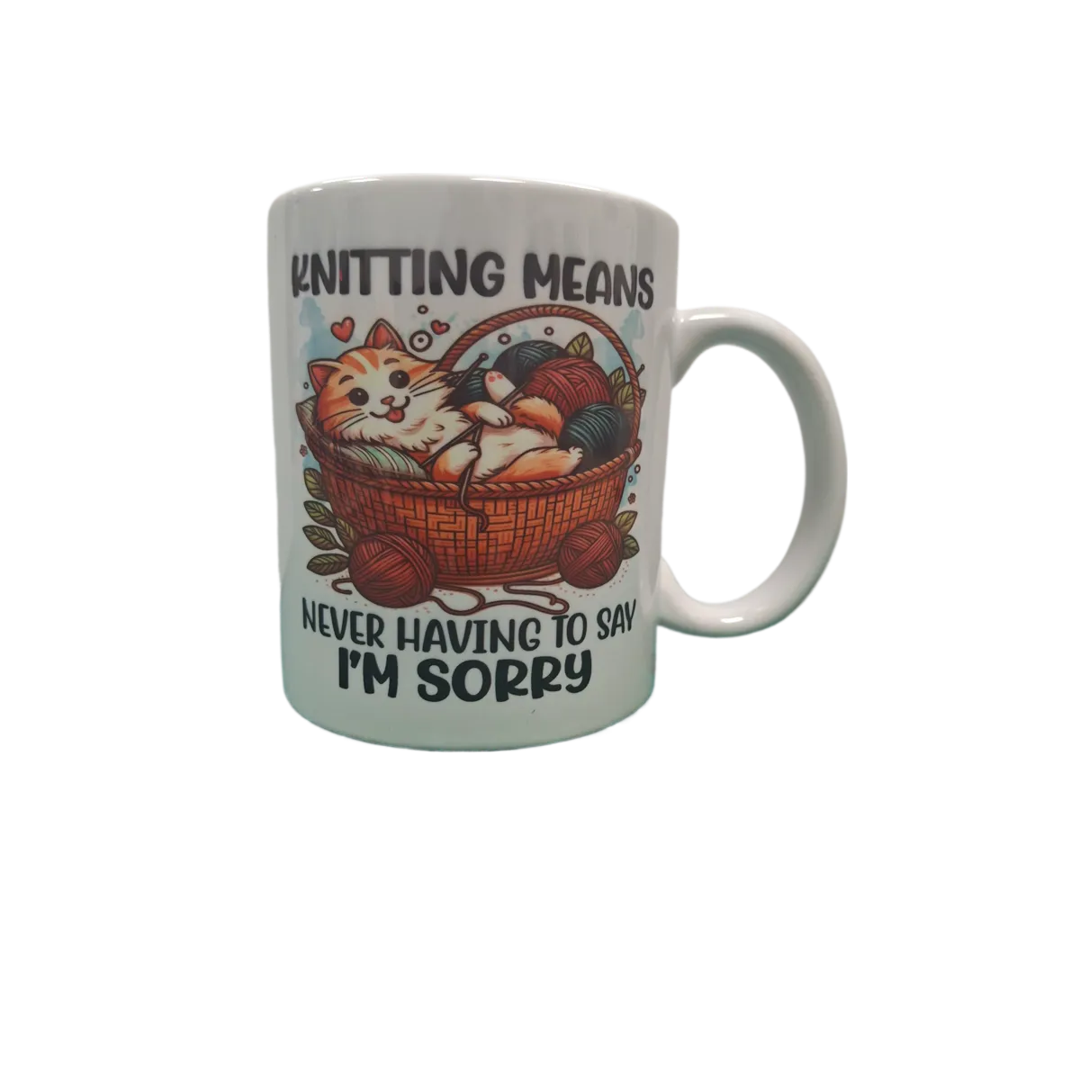 Custom Printed Knitting I'm Sorry 11oz Ceramic Coffee Mug/Tea Cup