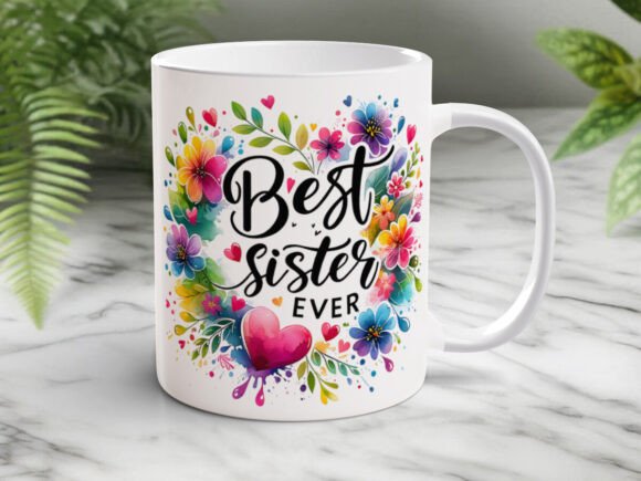 Custom Printed Best Sister 11oz Ceramic Coffee Mug/Tea Cup