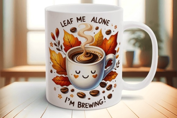 Custom Printed Leaf Me Alone 11oz Ceramic Coffee Mug/Tea Cup