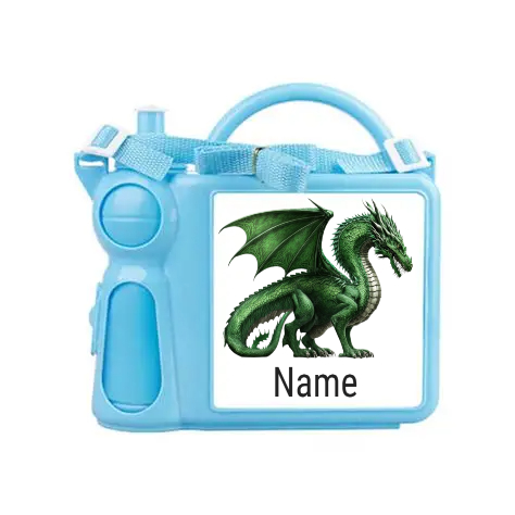 Lunchbox - Plastic - Water Bottle and Handle - Dragon