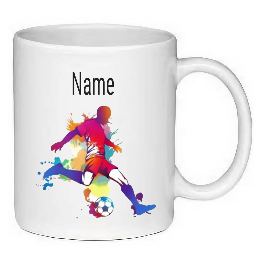 Custom Printed Rainbow Footballer 11oz Ceramic Coffee Mug/Tea Cup