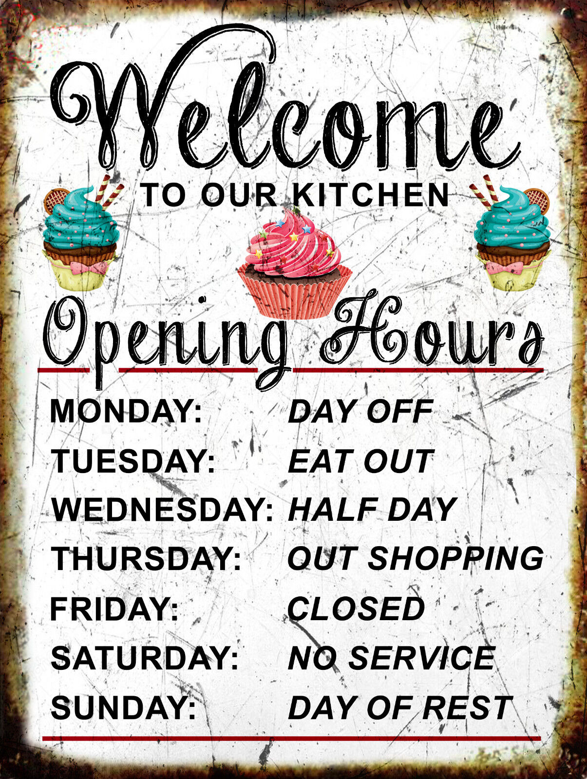 Vintage Style Retro Metal Plaque Wall Sign -