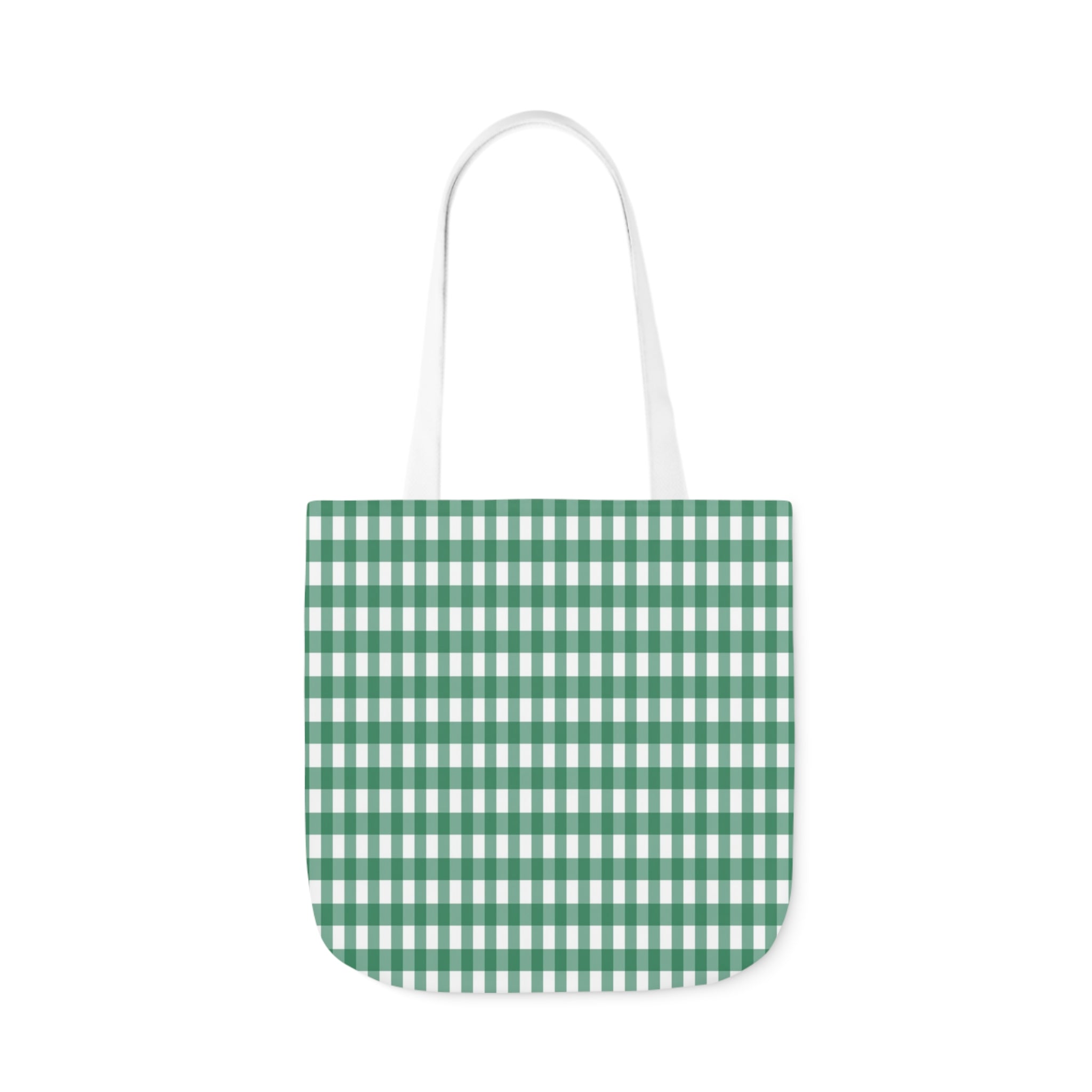 Forest Green Check Pattern Shoulder Tote Bag Forest Green Check Pattern Shoulder Tote Bag