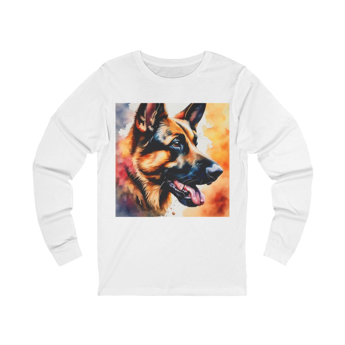 German Shepherd Dog Cute Watercolour Long Sleeve T-Shirt German Shepherd Dog Cute Watercolour Long Sleeve T-Shirt