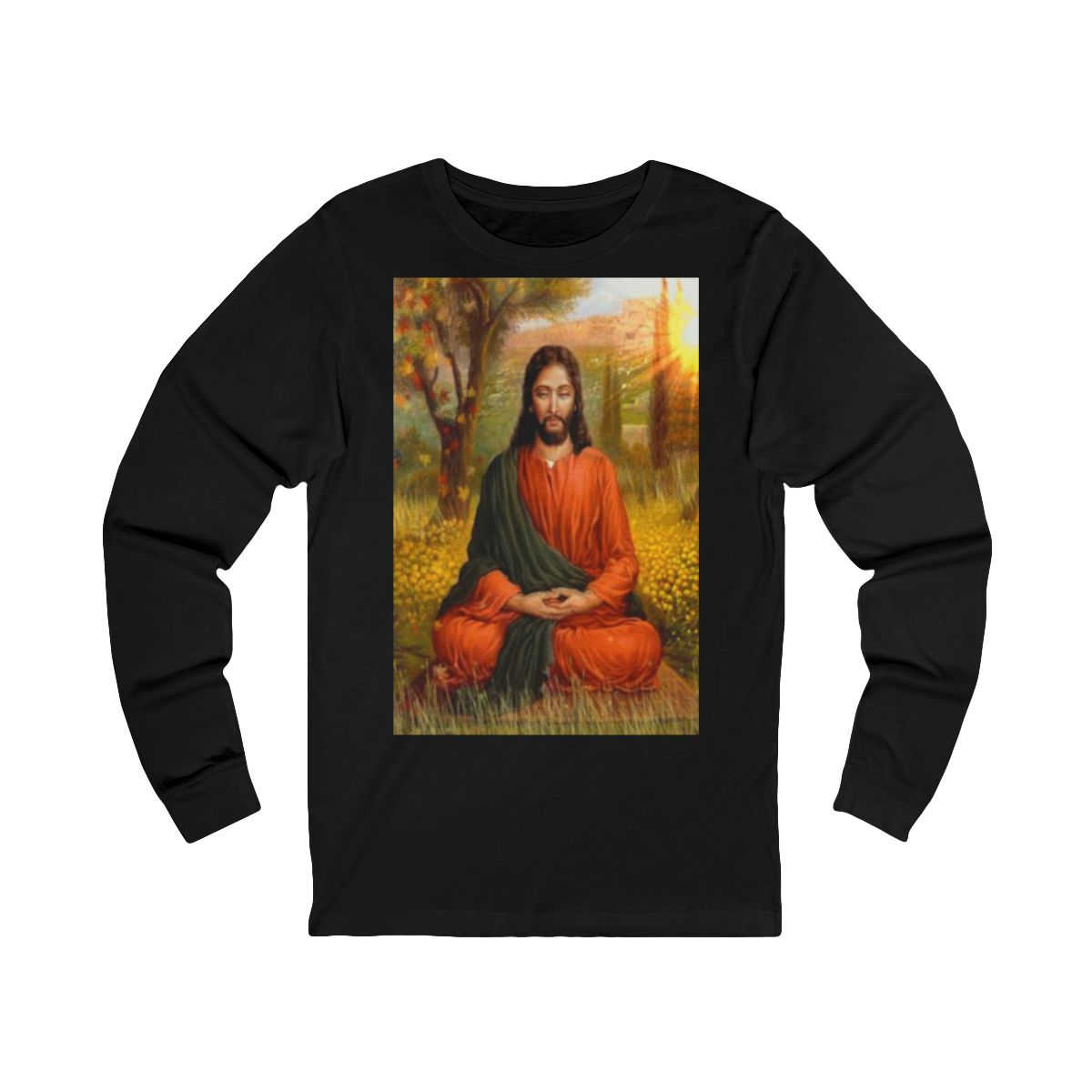 Jesus Christ Meditation At Prayer Long Sleeve T-Shirt Jesus Christ Meditation At Prayer Long Sleeve T-Shirt