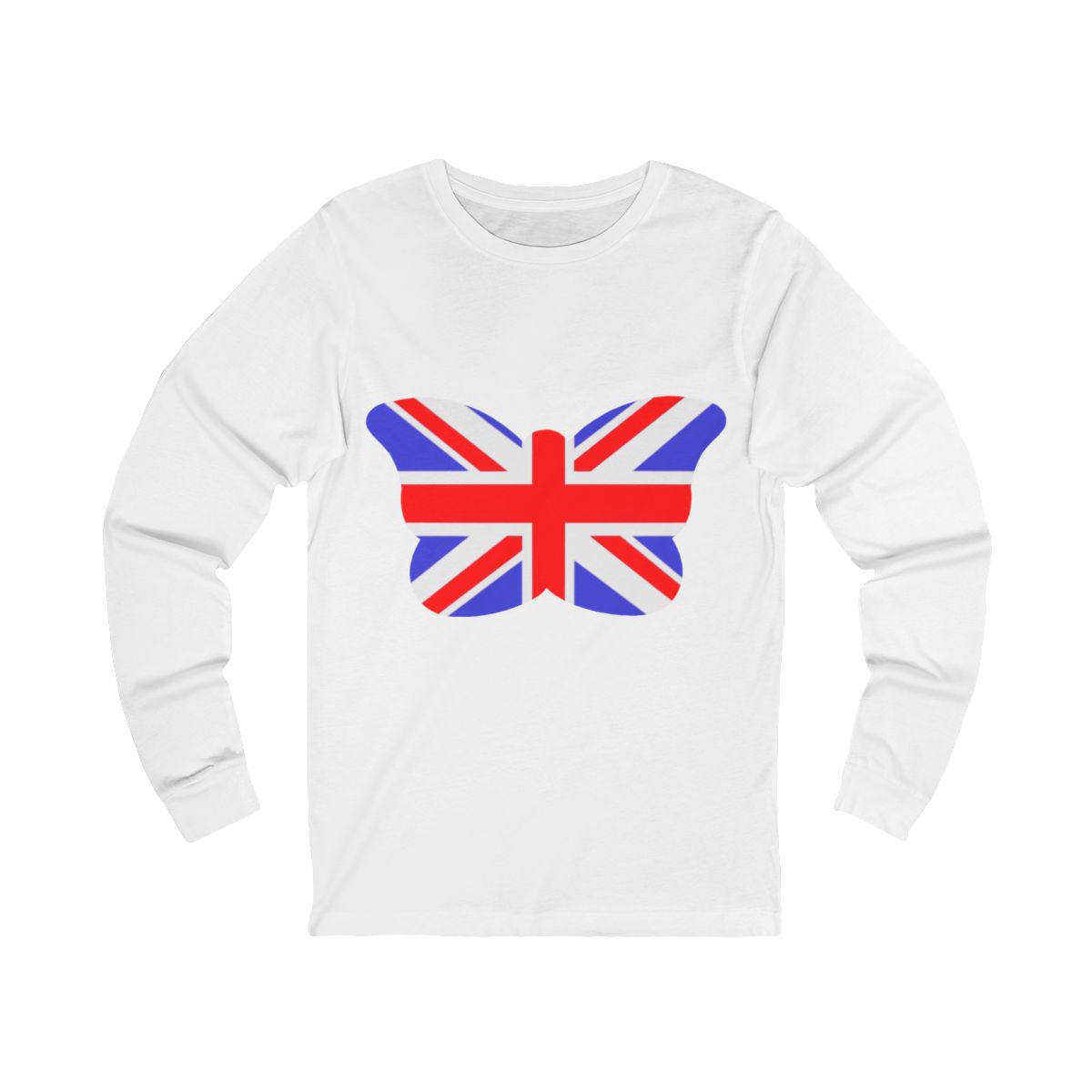 Union Jack Flag Butterfly Long Sleeve T-Shirt Union Jack Flag Butterfly Long Sleeve T-Shirt