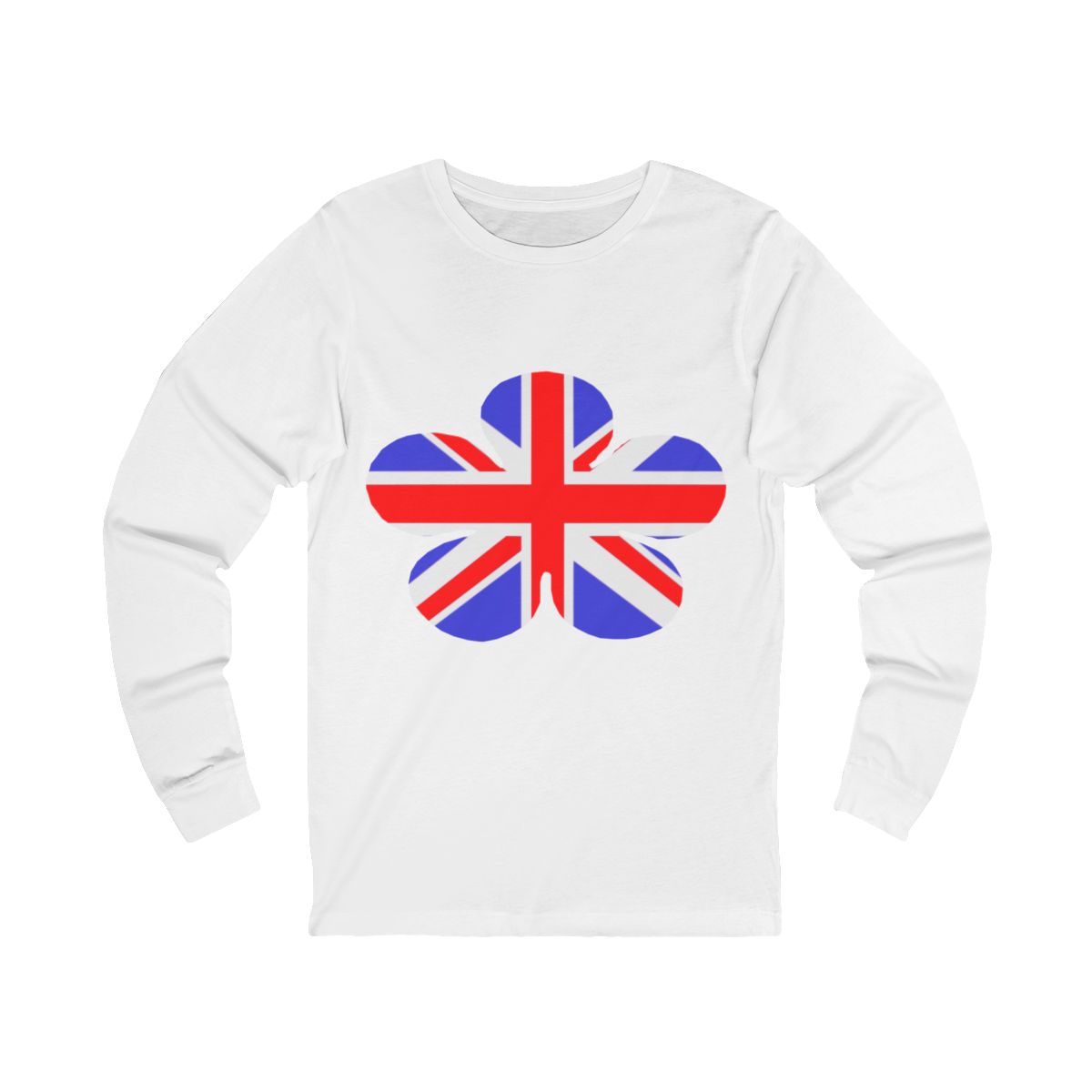 Union Jack Flag Flower Long Sleeve T-Shirt Union Jack Flag Flower Long Sleeve T-Shirt