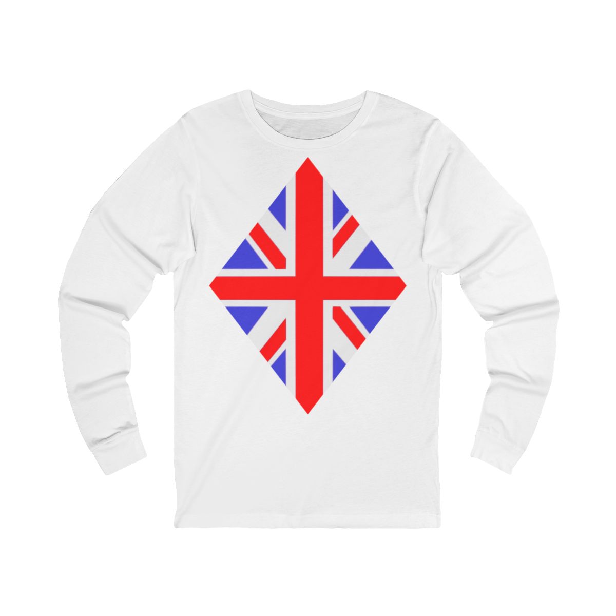 Union Jack Flag Large Diamond Long Sleeve T-Shirt Union Jack Flag Large Diamond Long Sleeve T-Shirt