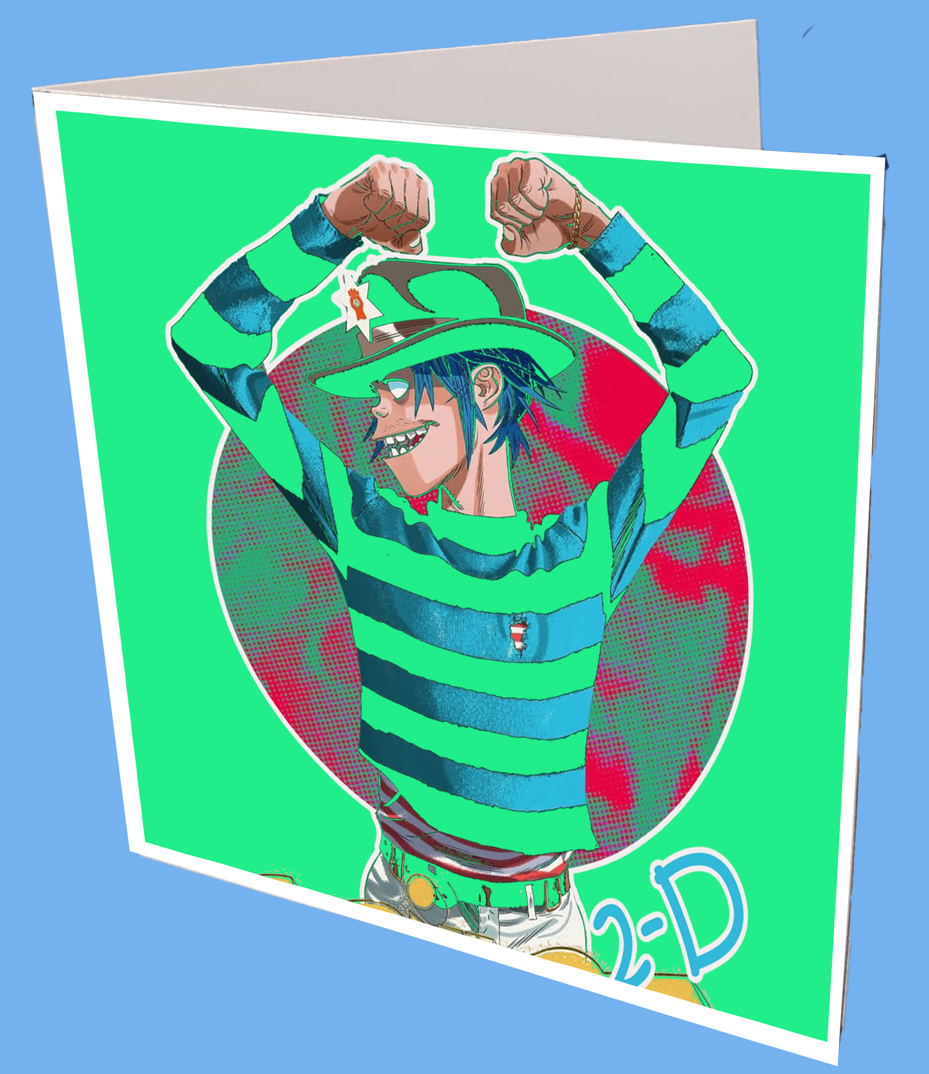 2-D Gorillaz Greeting Card