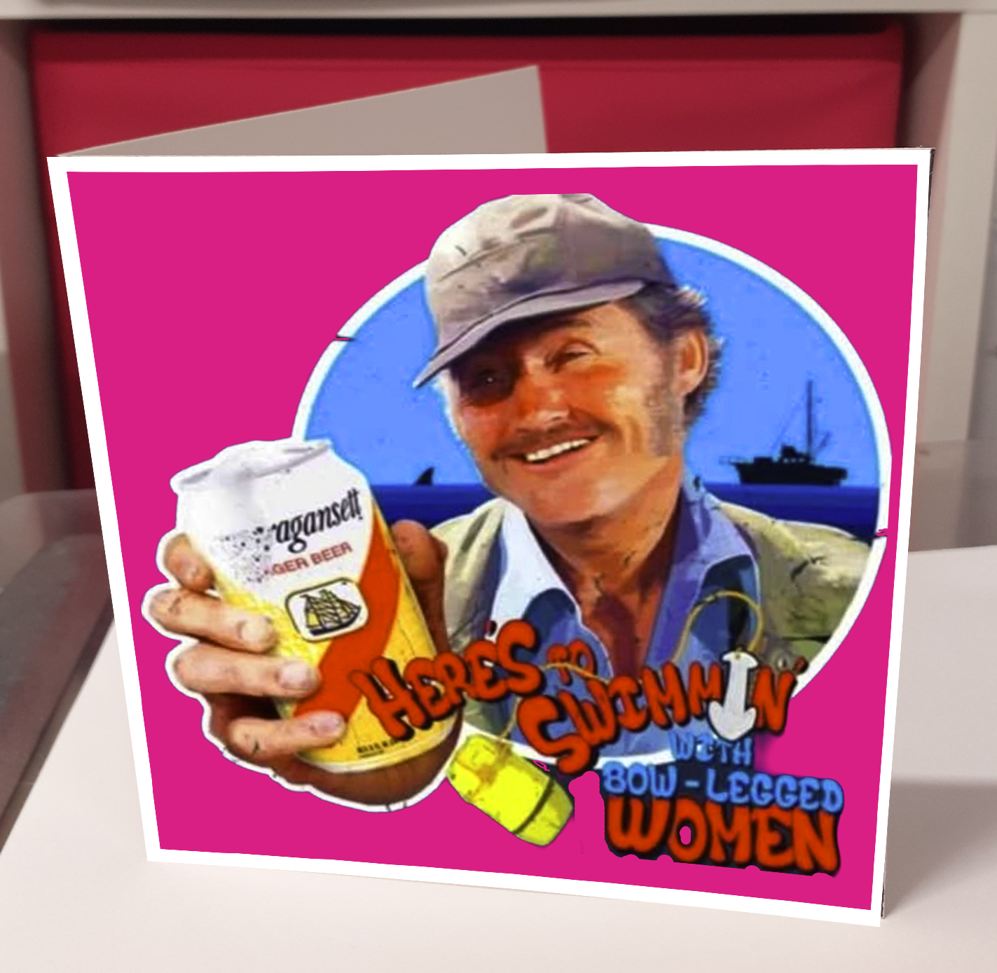 Here to Swimmin Jaws Greeting Card