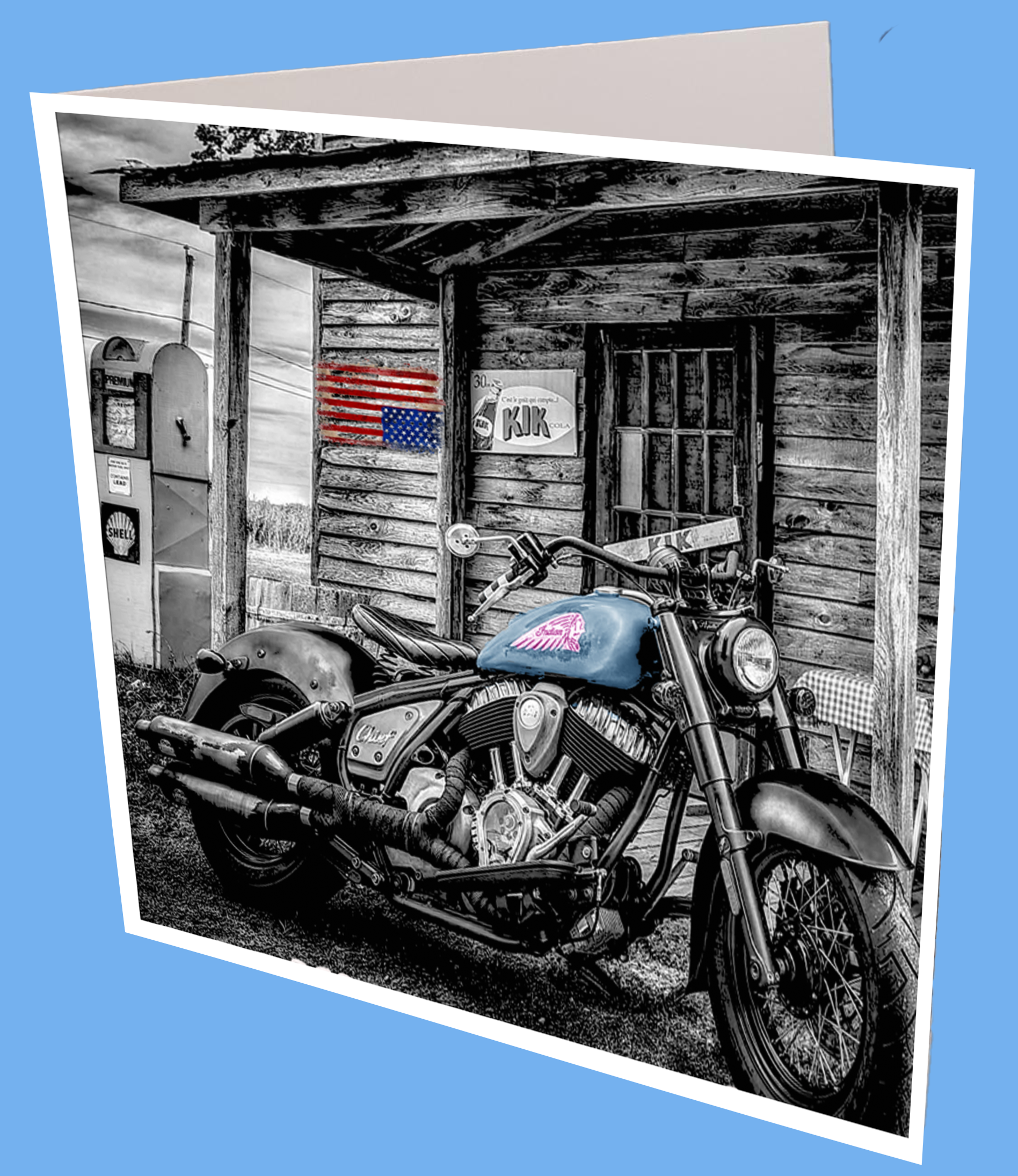 Indian Bike Scene Greeting Card