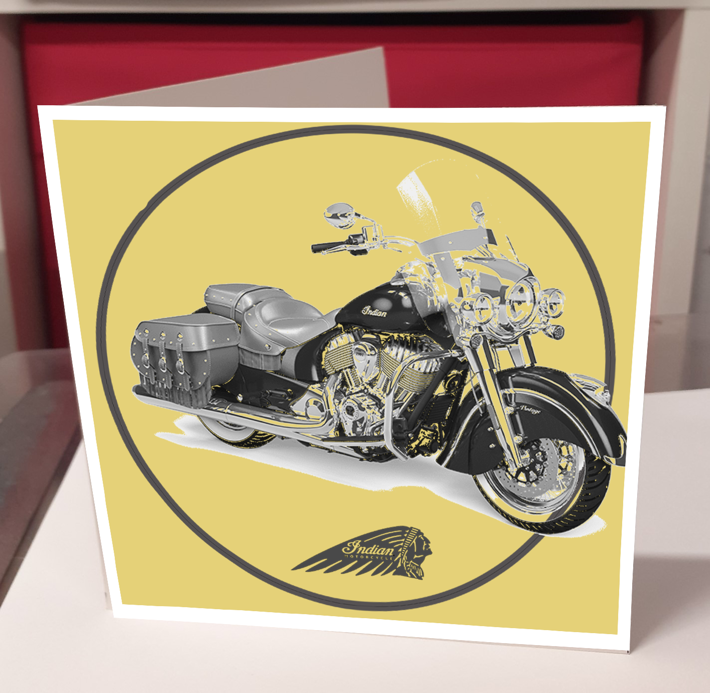 Indian Motorbike Greeting Card