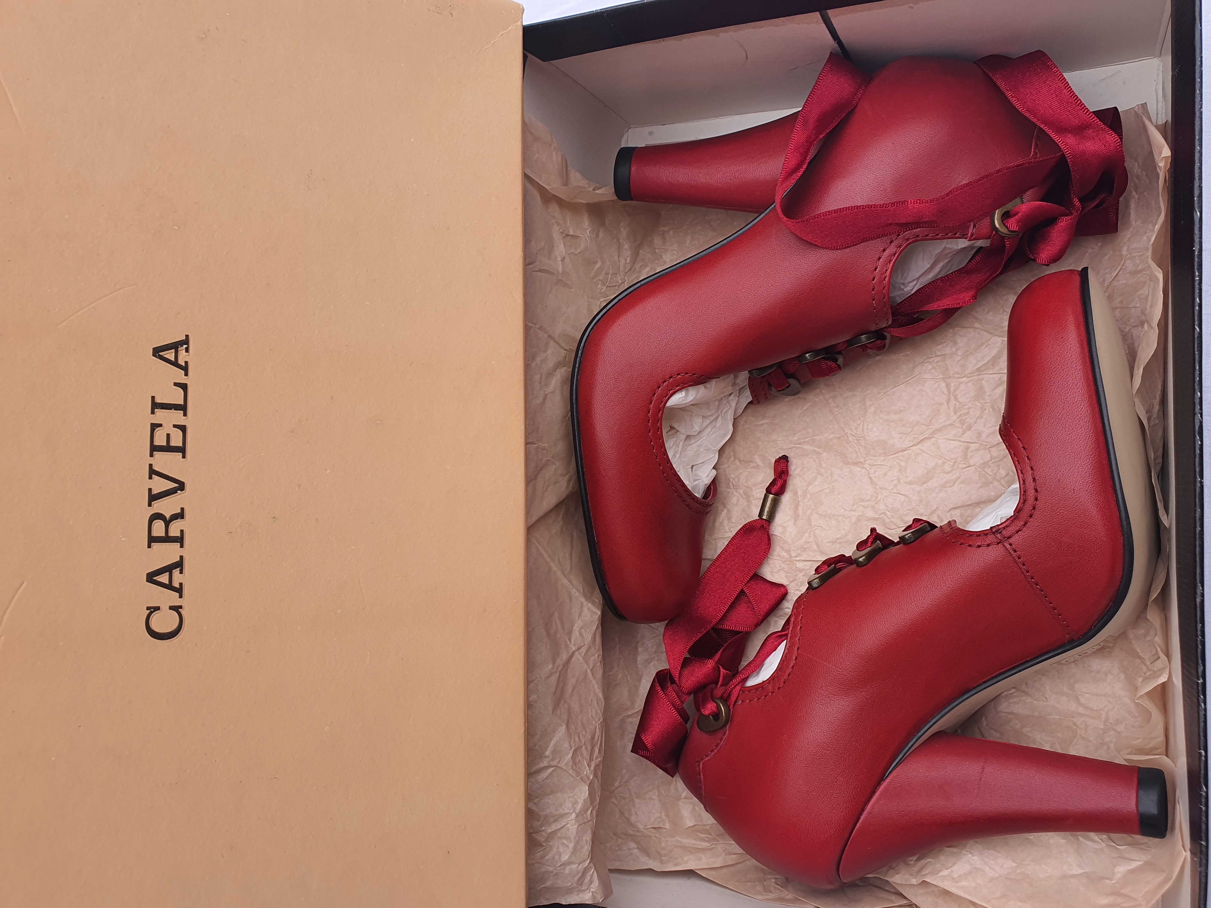 KURT GEIGER CARVELA Red Leather Court shoe EU 36 UK 3