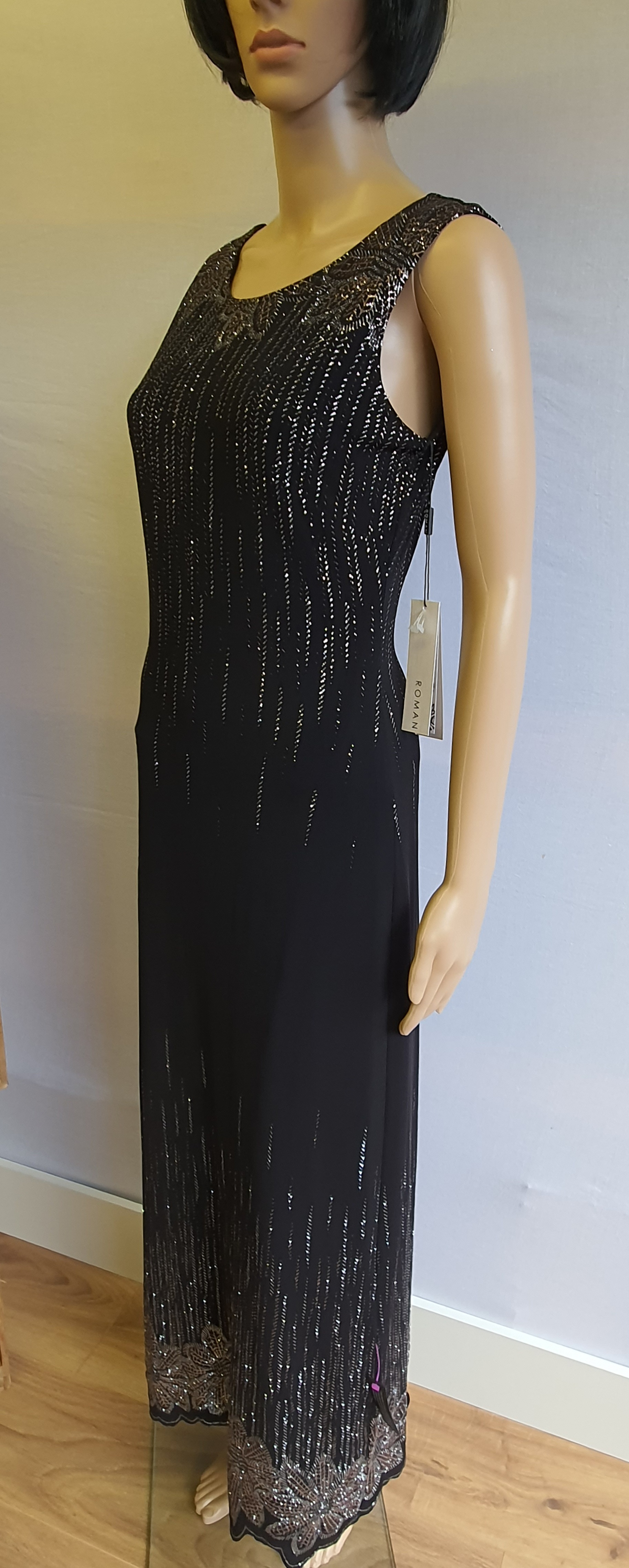 ROMAN Full Length Glitter Detail Maxi Dress Size UK10 - BNWT £60