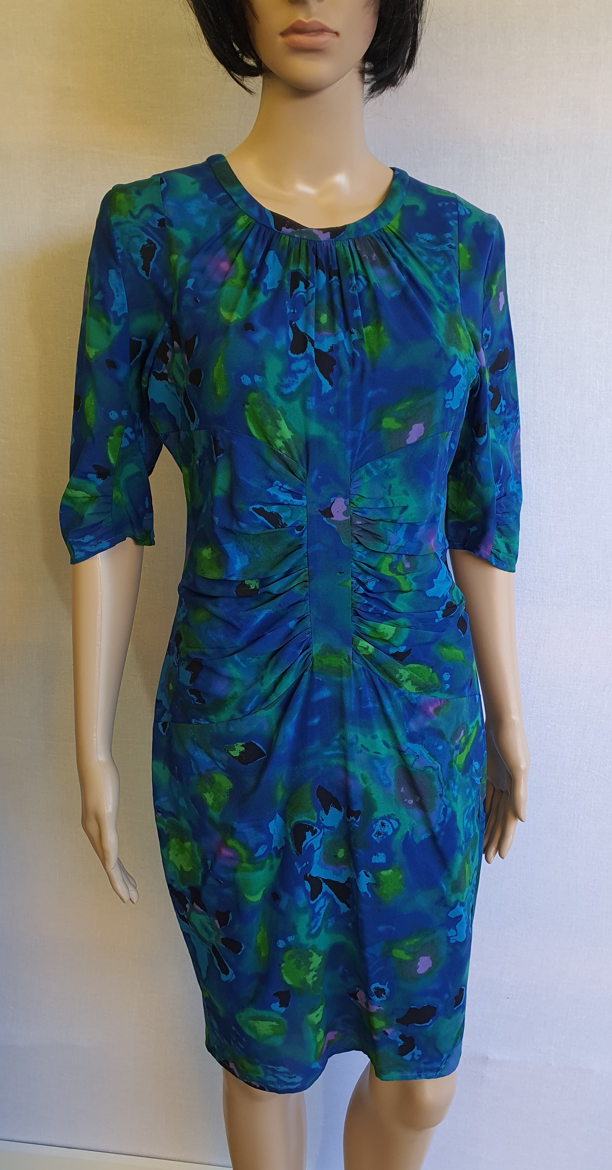 WHISTLES Bella Glazed Floral Silk Blend Dress Size UK10