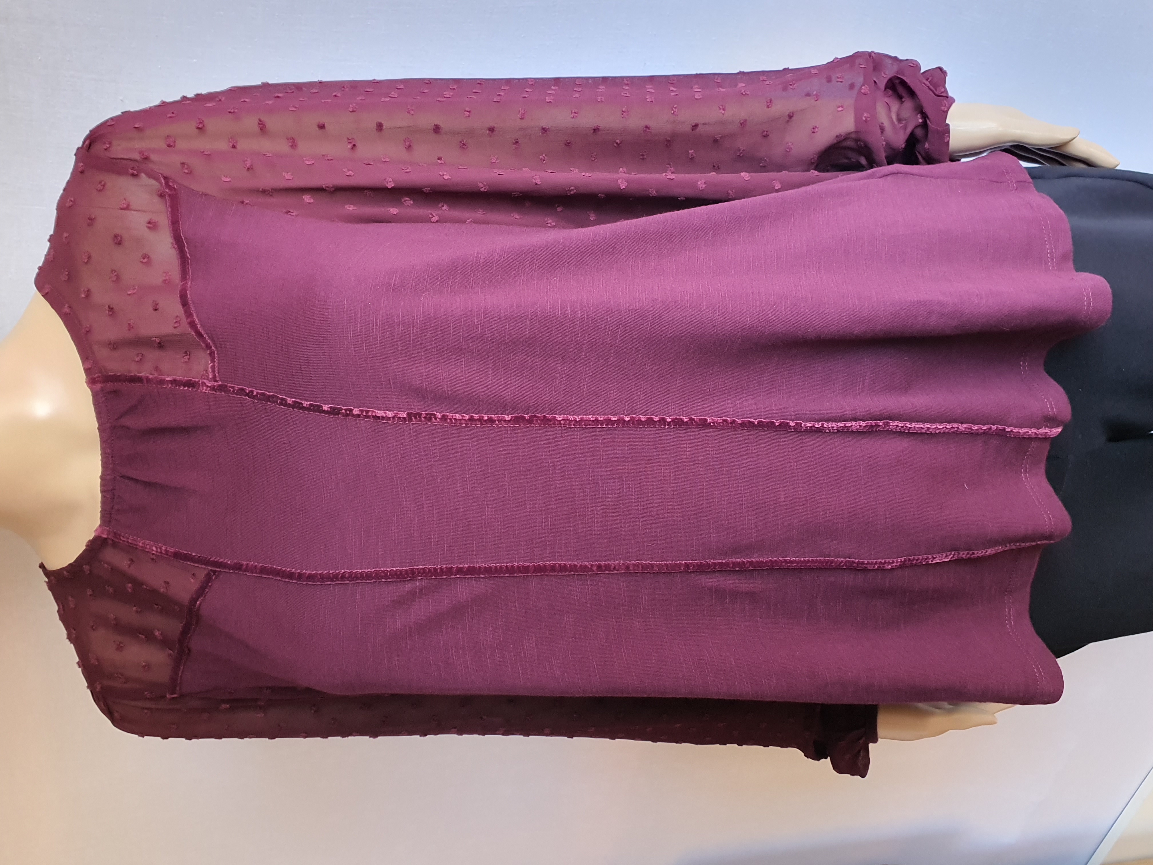 FATFACE Long Sleeve Marroon Top Size UK 10