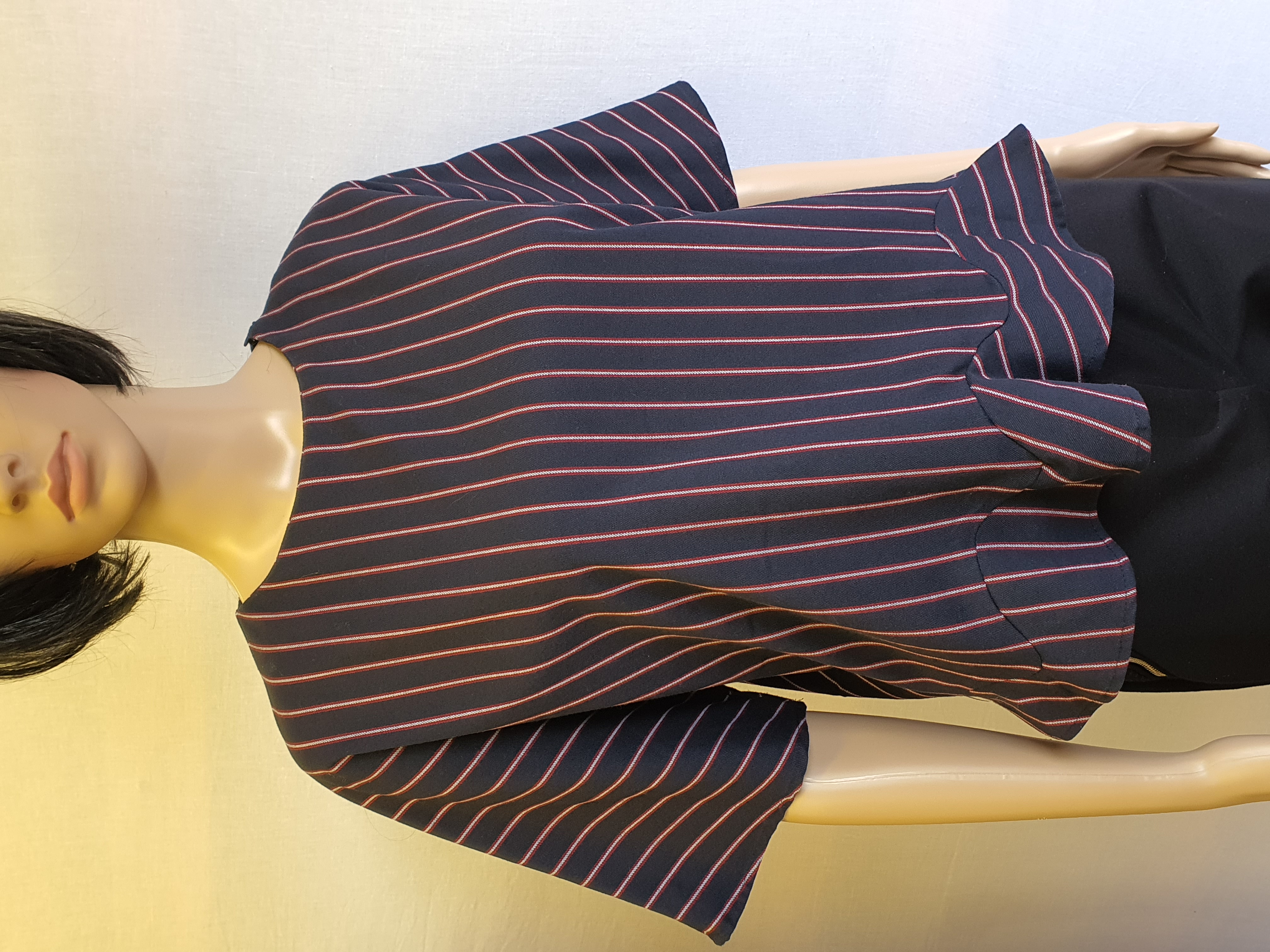 ZARA BASIC Stipe Short Sleeve Top Size Small