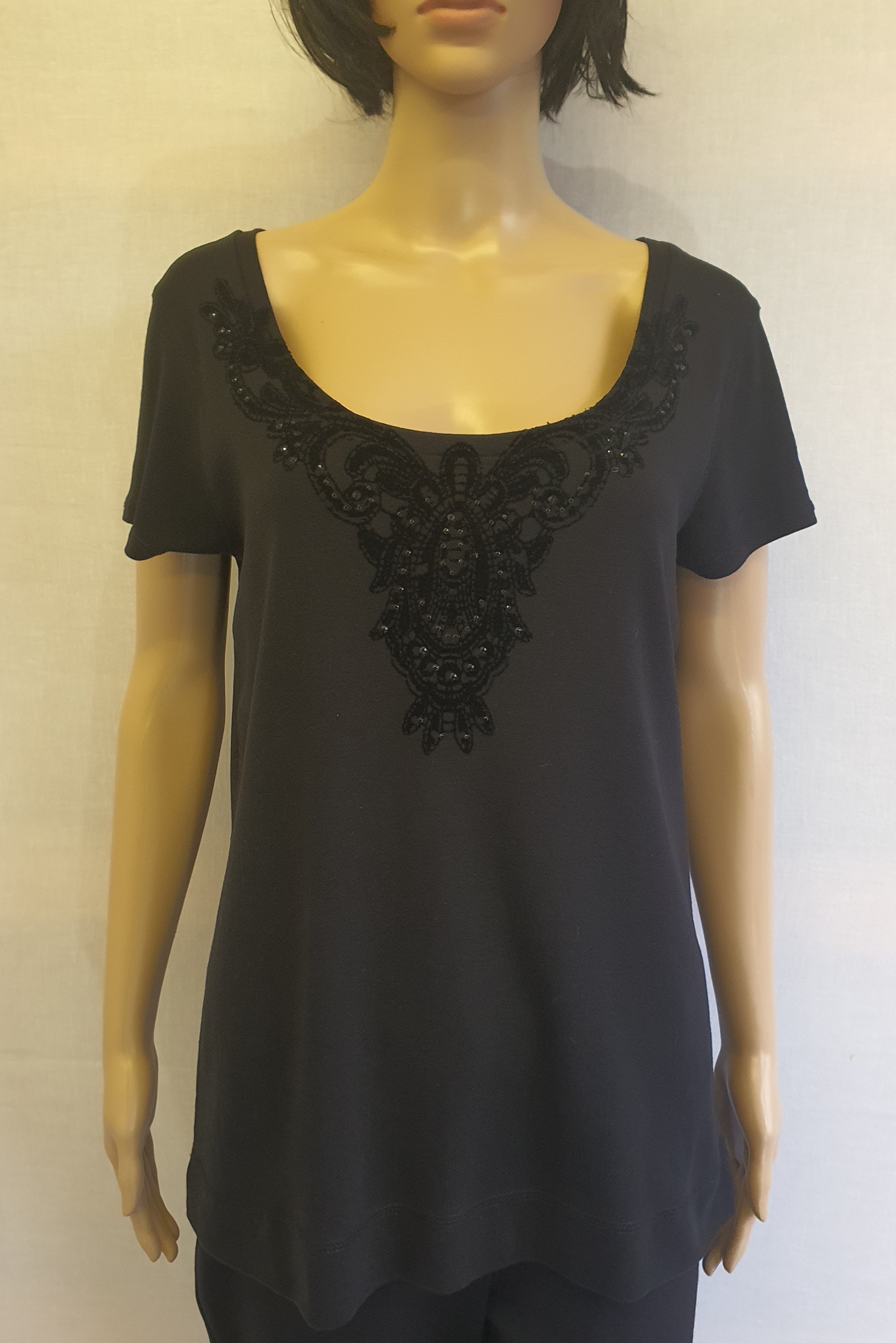 MARKS & SPENCER Black Short Sleeve Top Size UK20