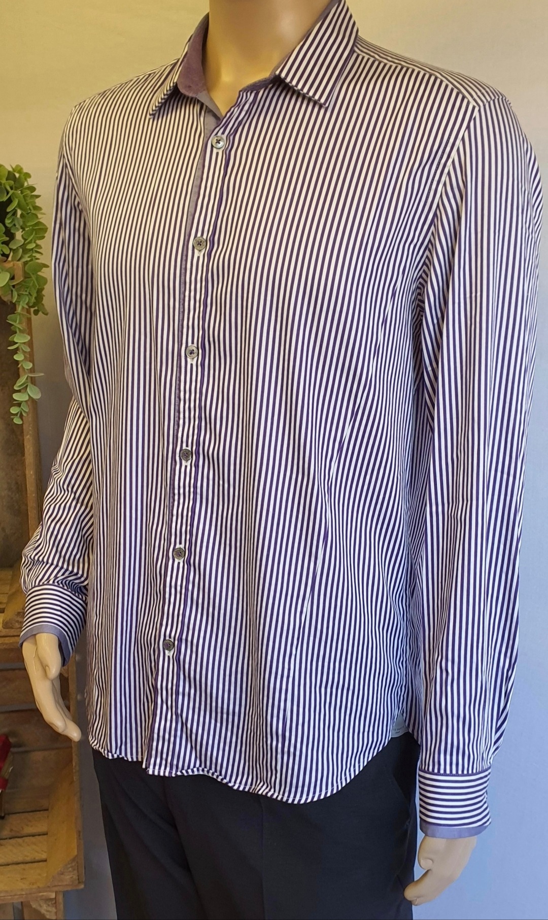 TED BAKER Striped Shirt Size Ted 5 UK L