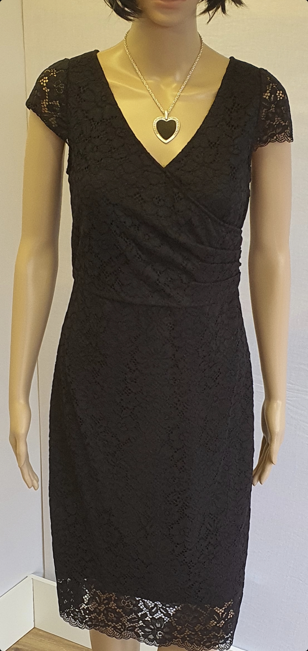 JAEGER Womens Black Special Occasion Lace Dress Size UK 8