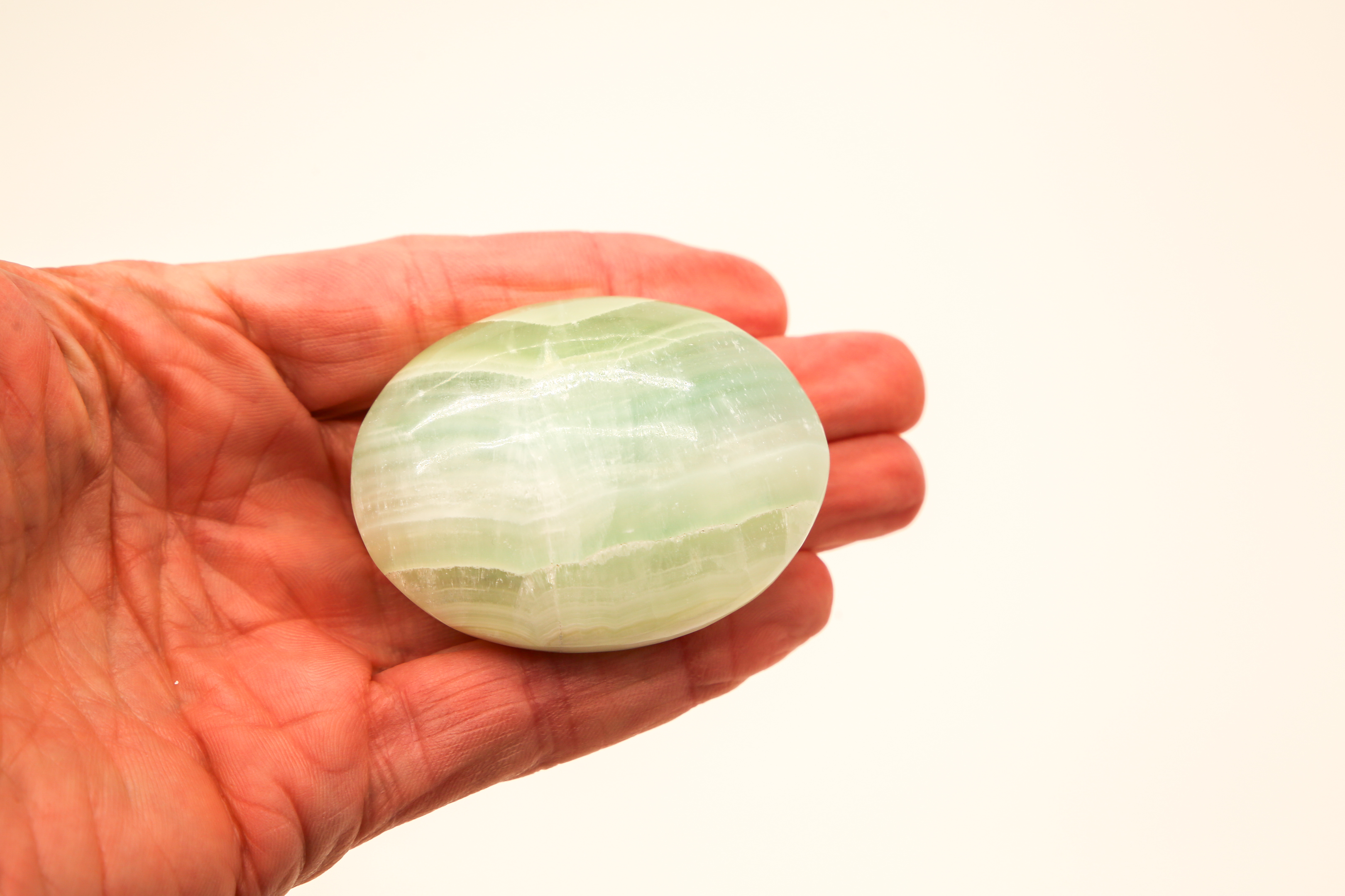 Large Pistachio Calcite Palmstone