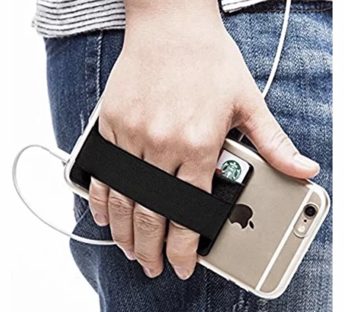 Mobile Cell Phone Credit Card Holder Pocket Wallet Pouch with Hand Strap