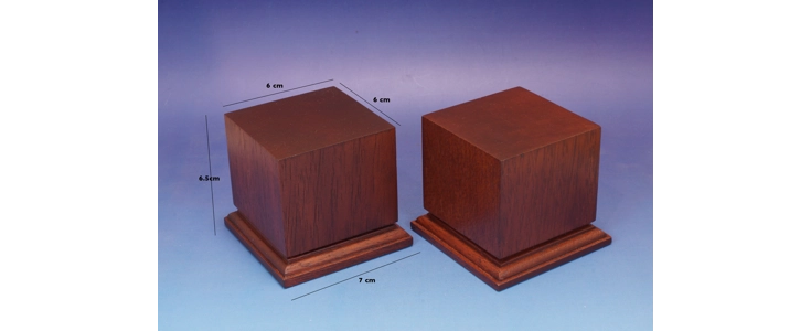 TWO WOODEN BASES LIGHT BROWN