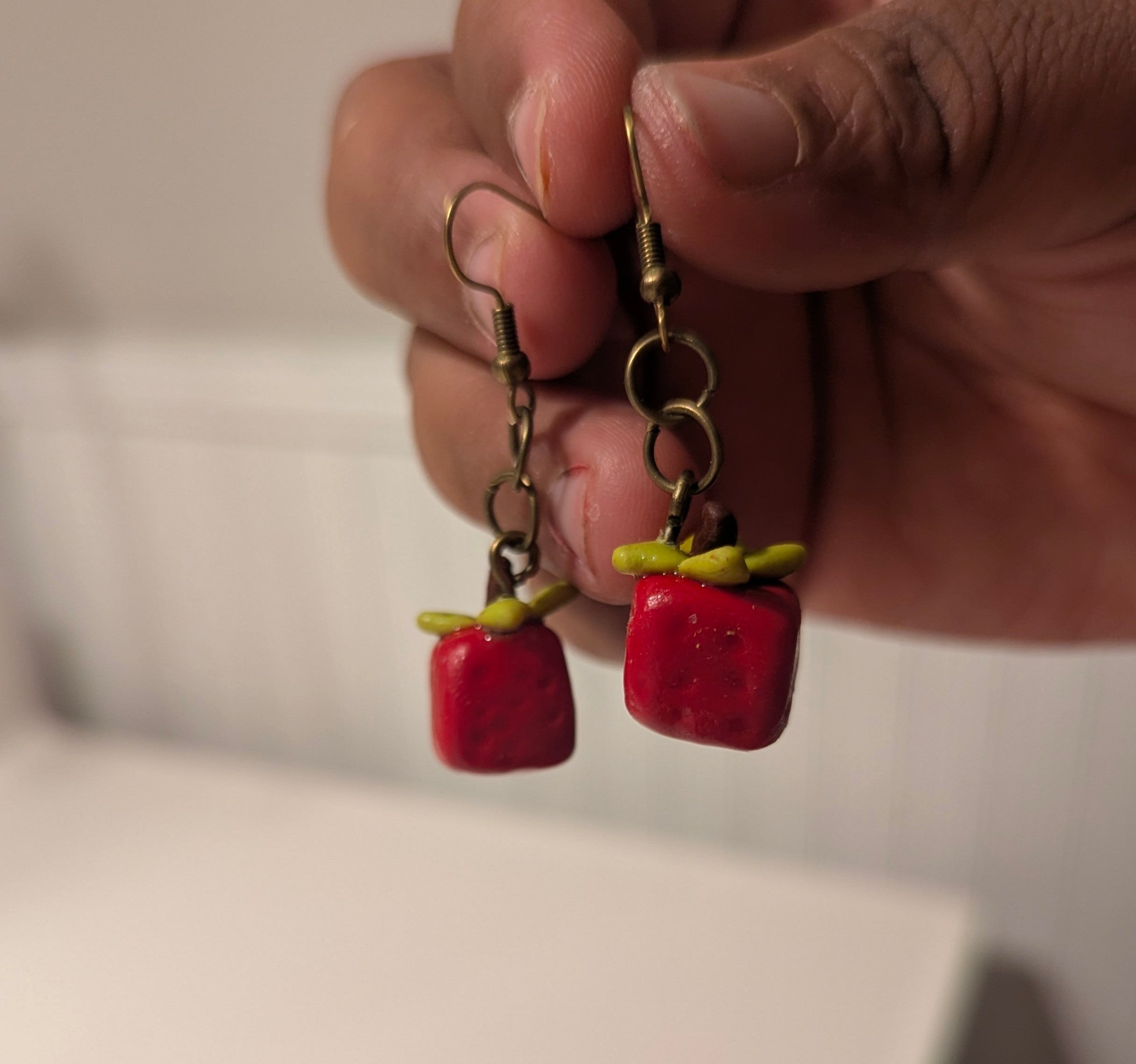 Slime Rancher-Inspired Cube Berry Earrings – Handmade Gamer Jewelry