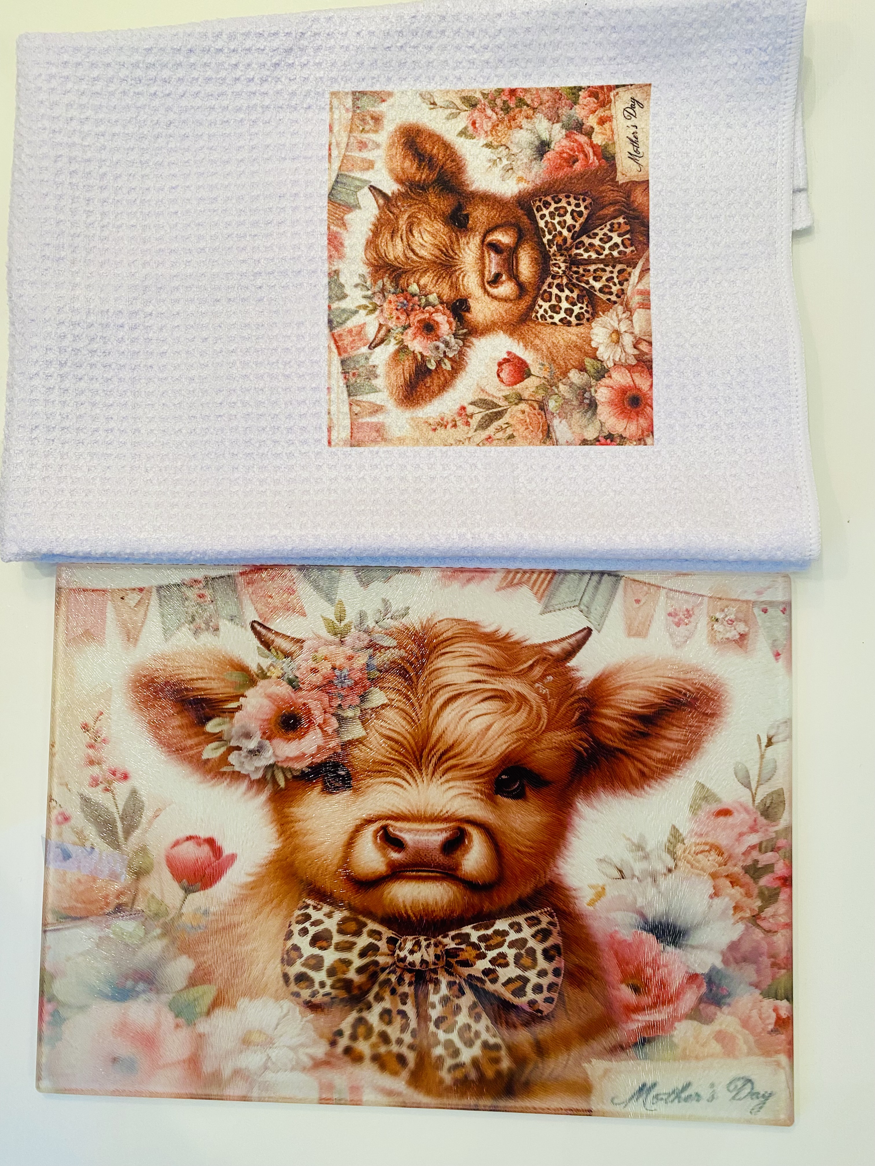Microfibre highland cow tea towel