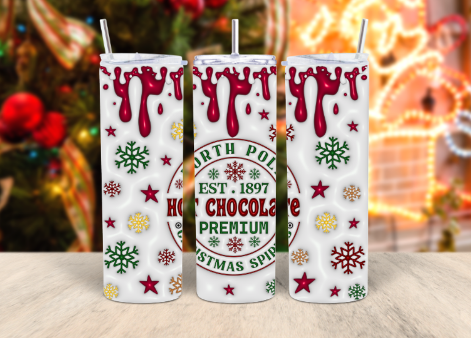 Inflated north pole hot chocolate co tumbler